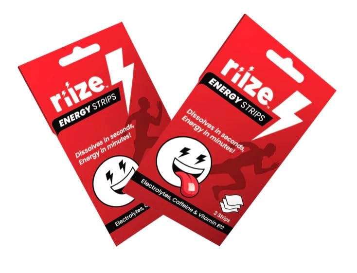 Riize Energy Strips under tongue dissolve for quick focus during workouts
