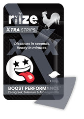 Back panel of Riize Xtra Strips (3) showcasing ingredients and notes