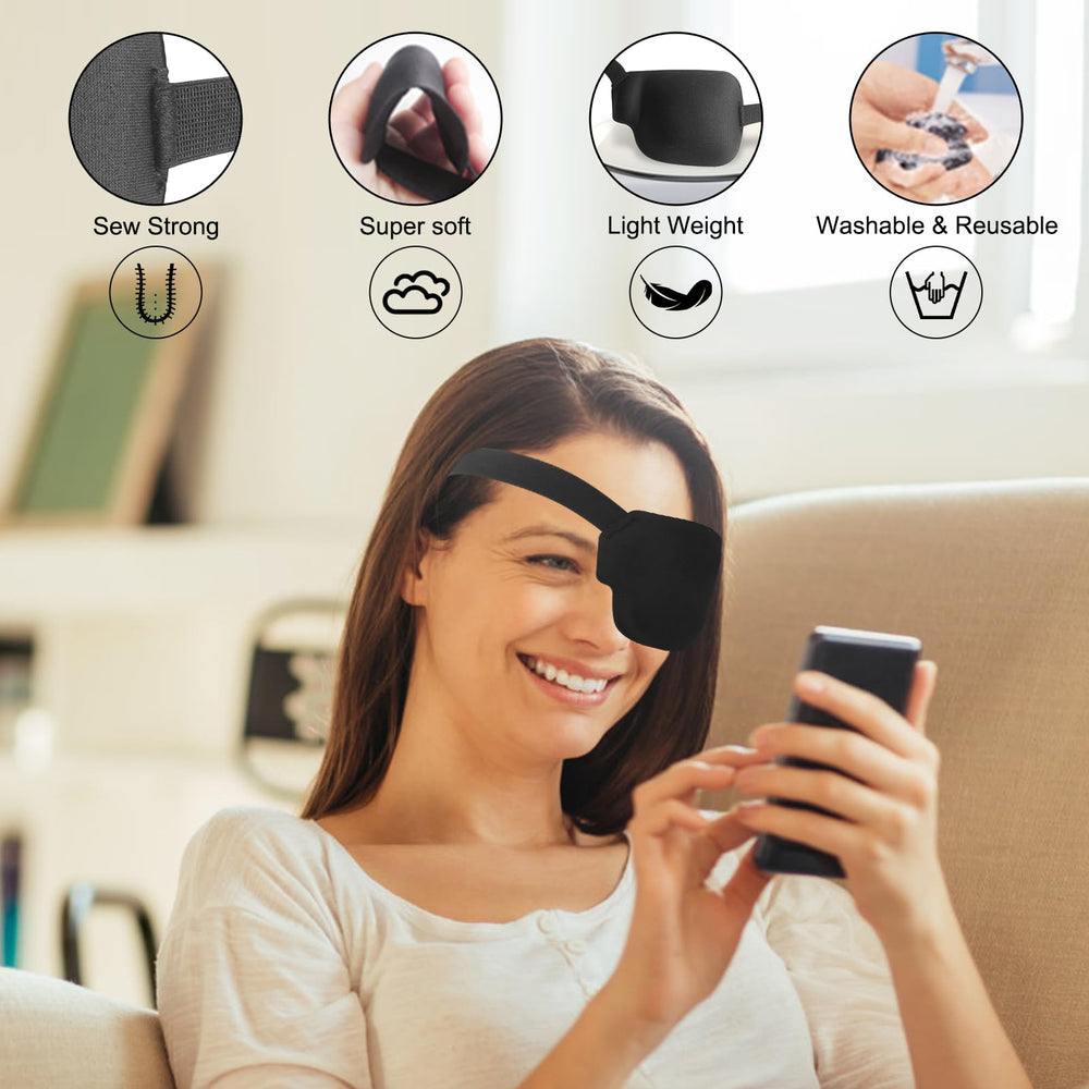 Adjustable elastic strap with Velcro on RIKEYO eye patch