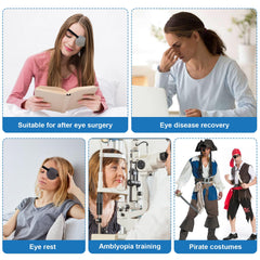 Two RIKEYO eye patches in dark and light grey (pack of 2)