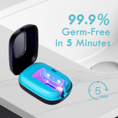 Open view showing UV-C light disinfecting brushes