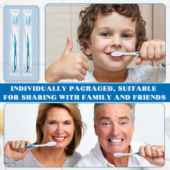 Disposable toothbrushes for camping and travel, blue