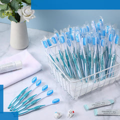 Bulk RimCereal toothbrush set for hotels and offices, blue