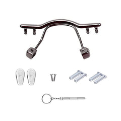 Rimless glasses nose bridge kit in gun metal finish