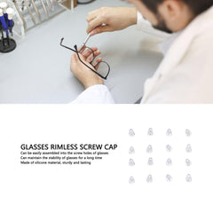 Durable silicone material used for eyeglass screw covers