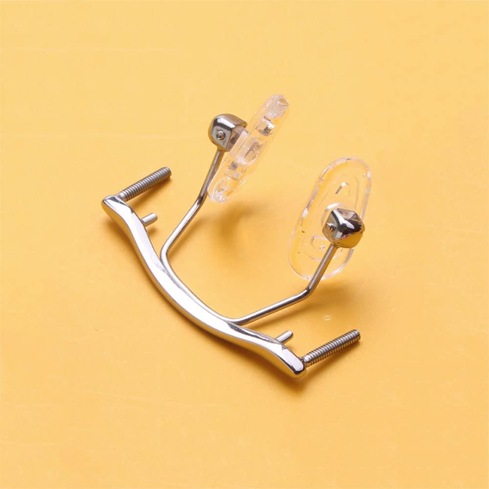 Silver rimless glasses repair kit components