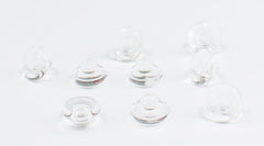 Close-up of rimless nose pads showing non-slip design