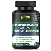 Rimo Nutrition Citrus Bergamot 1000mg bottle with 120 vegan capsules.