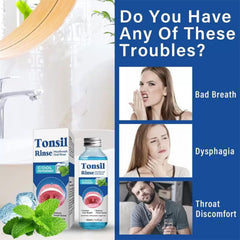 Diagram demonstrating rinse steps for mouthwash use