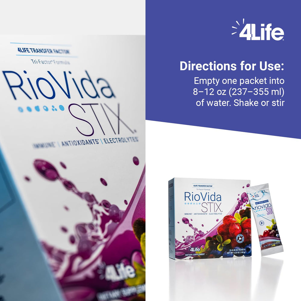 Immune support graphic for RioVida Stix Tri-Factor Formula