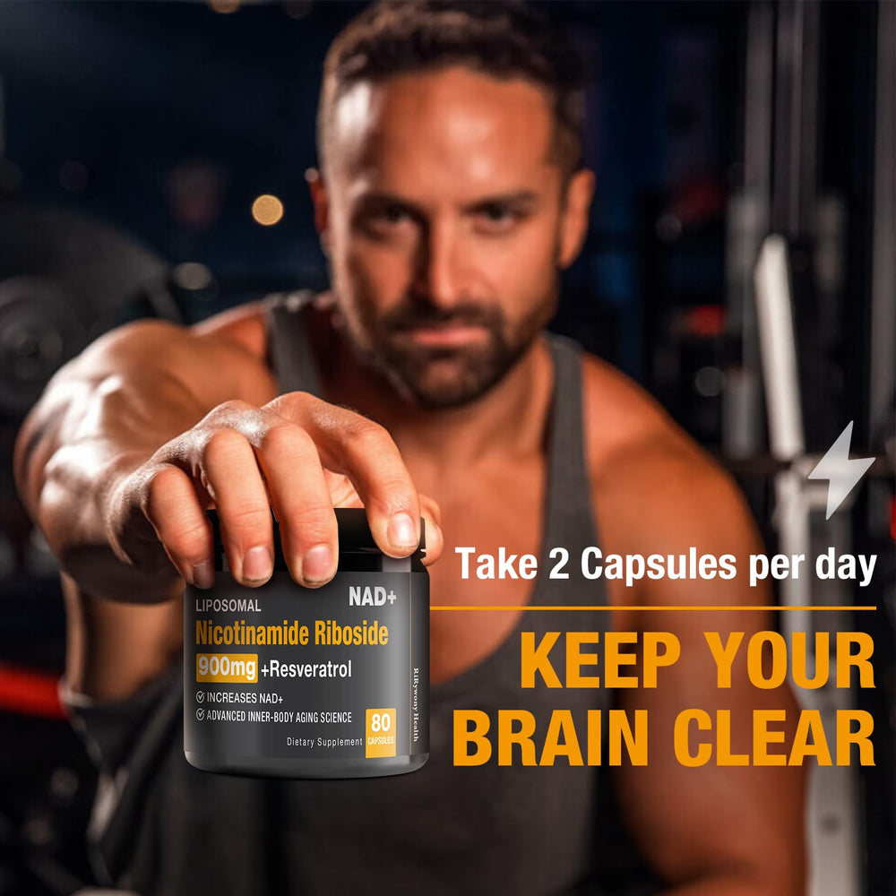 Healthy aging and brain function concept with supplement