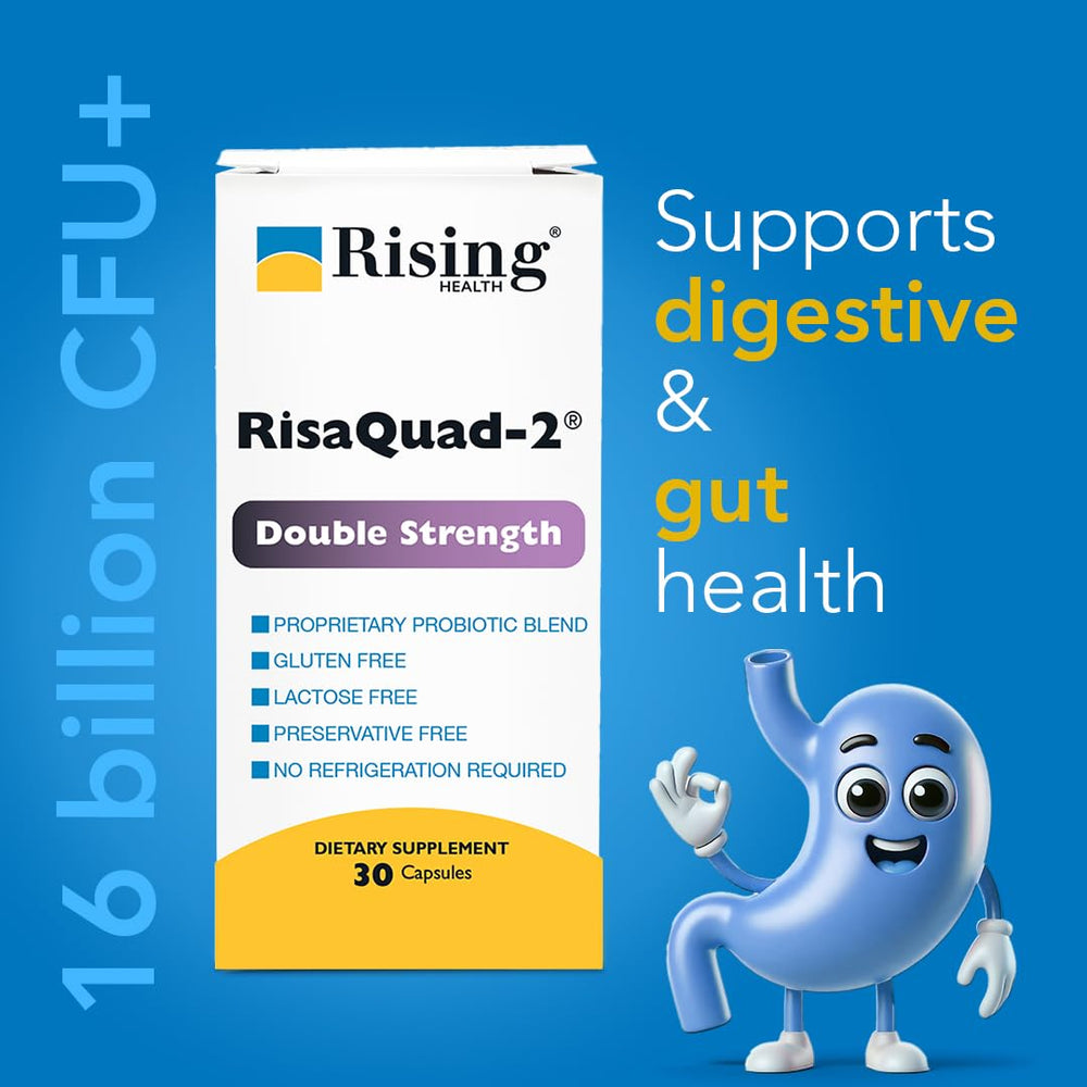 Close-up of Risaquad-2 probiotic capsules