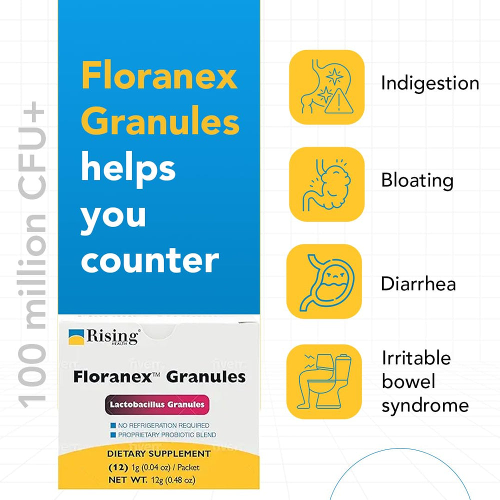 Nutrition facts panel on Floranex packaging