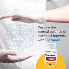 Close-up of Floranex probiotic tablets
