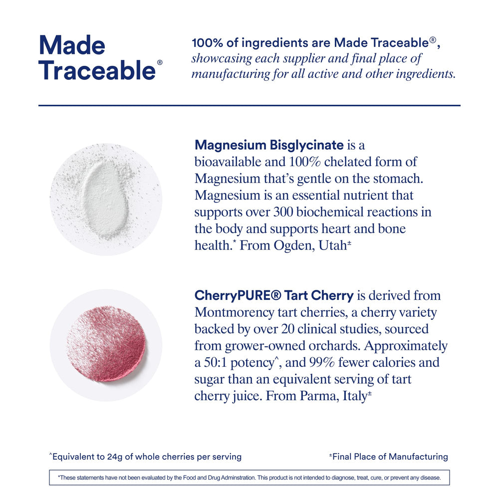 Montmorency tart cherries used in the formula