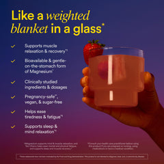 Nutritional facts panel for Magnesium Bisglycinate drink mix