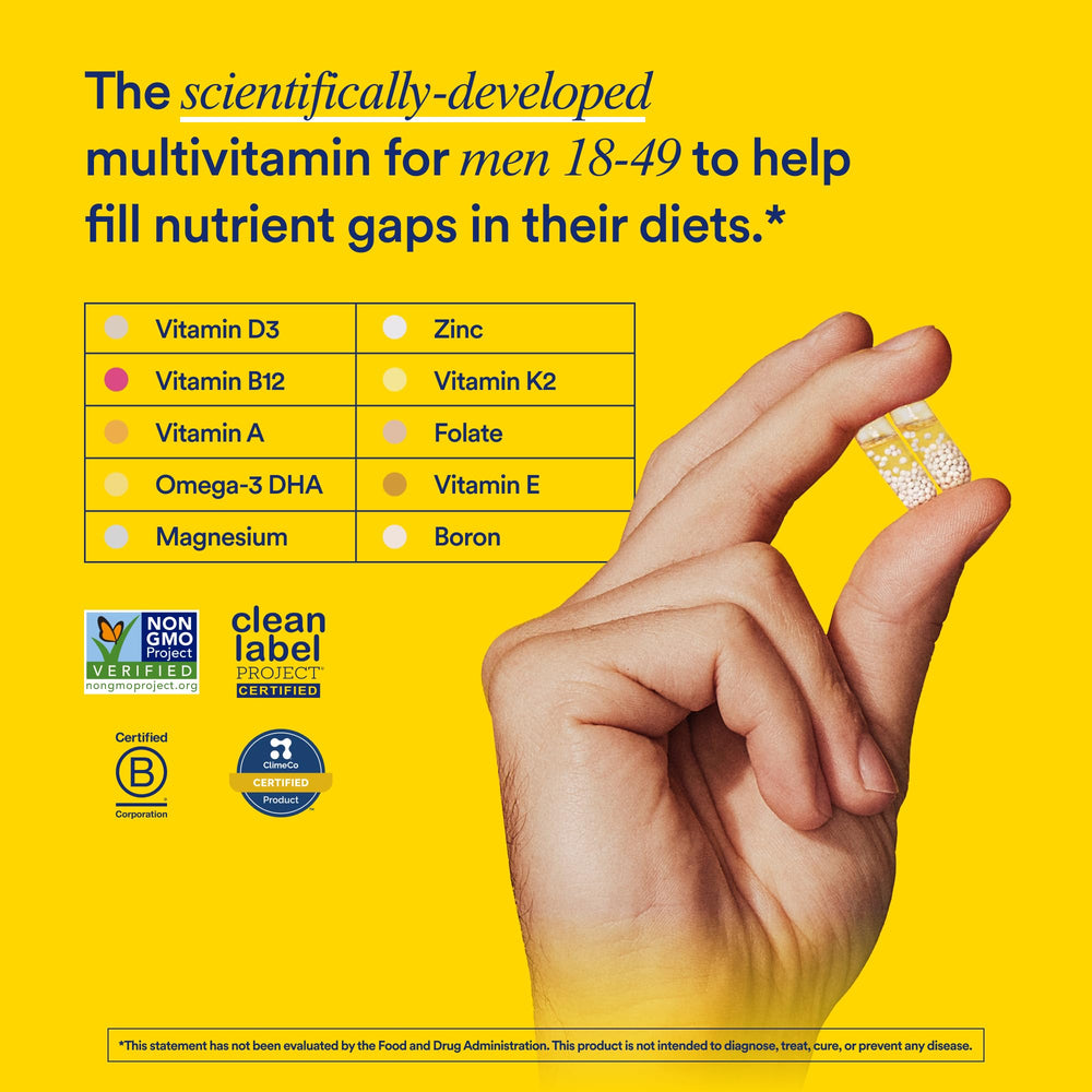 Ingredients and nutrients highlighted on the Ritual multivitamin label