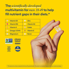 Ingredients and nutrients highlighted on the Ritual multivitamin label