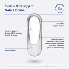 Ritual Natal Choline daily-use scene with capsules and a glass of water