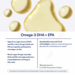 Nutritional info showing 500mg Omega-3 per serving in Ritual Omega-3