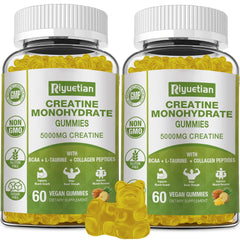 Bottle of Riyuetian Creatine Monohydrate Gummies with label visible