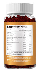 Gummies shown for on the go and serving size