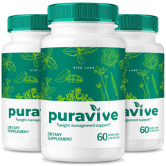 Front view of Puravive weight loss capsules bottle (180 count)