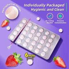 180 dental wax dots in hygienic strawberry wrap