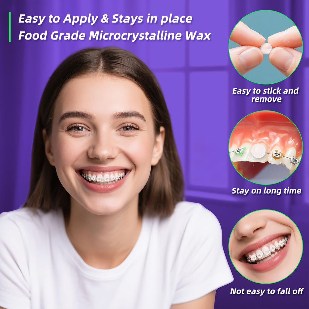 Individually wrapped orthodontic wax dots in travel packaging