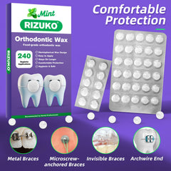 Close-up of mint-flavored orthodontic wax for braces