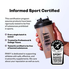 RNWY acai protein scoop highlights easy portioning for quick post-workout shakes.