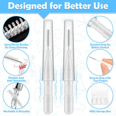 Washable and reusable interdental brush heads