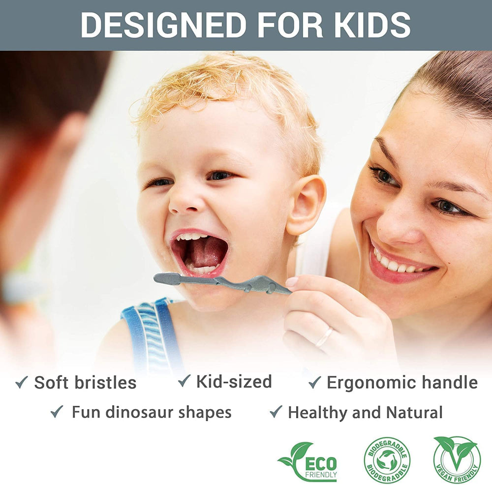 Plant-based biodegradable handle ROARex dinosaur toothbrush (image 3)