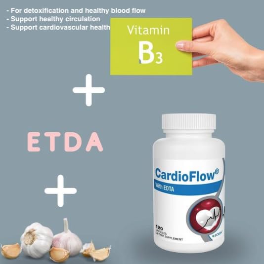 Display of Roex Cardio Flow with EDTA packaging and 120 count label