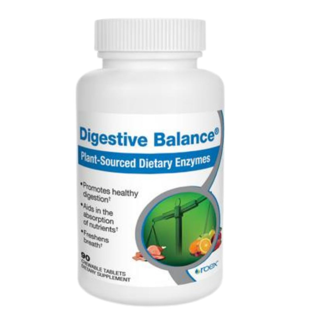 Roex Digestive Balance chewable tablet bottle front view