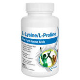 Front view of Roex Vitamins L-Lysine & L-Proline bottle