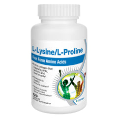 Front view of Roex Vitamins L-Lysine & L-Proline bottle