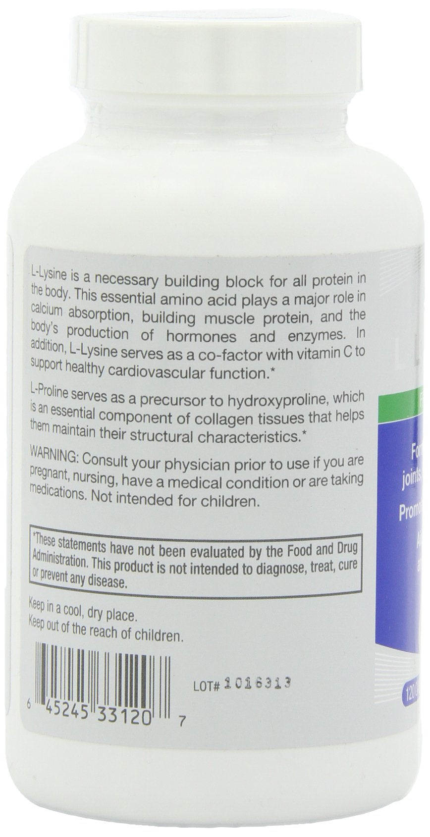 Purity and potency seal on Roex Lysine Proline bottle