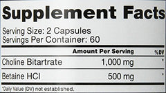 Roex Vitamins Choline Bitartrate product packaging