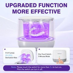 4 UV lamps glowing for targeted cleaning