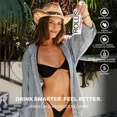 ROLUS Sparkling Electrolyte 12-pack display signals everyday ready hydration.