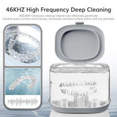 ROLWAY Ultrasonic Retainer Cleaner side view in white