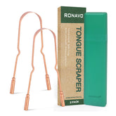 RONAVO Copper Tongue Scraper 2-pack front view