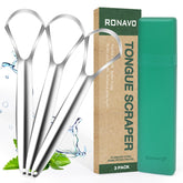 RONAVO Tongue Scraper 3-Pack - stainless steel product photo