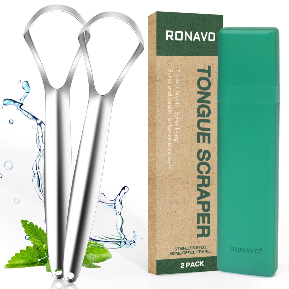 RONAVO Tongue Scraper 2 Pack front view