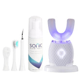 Front view of RONGCHUANG ultrasonic toothbrush in white