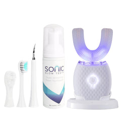 Front view of RONGCHUANG ultrasonic toothbrush in white