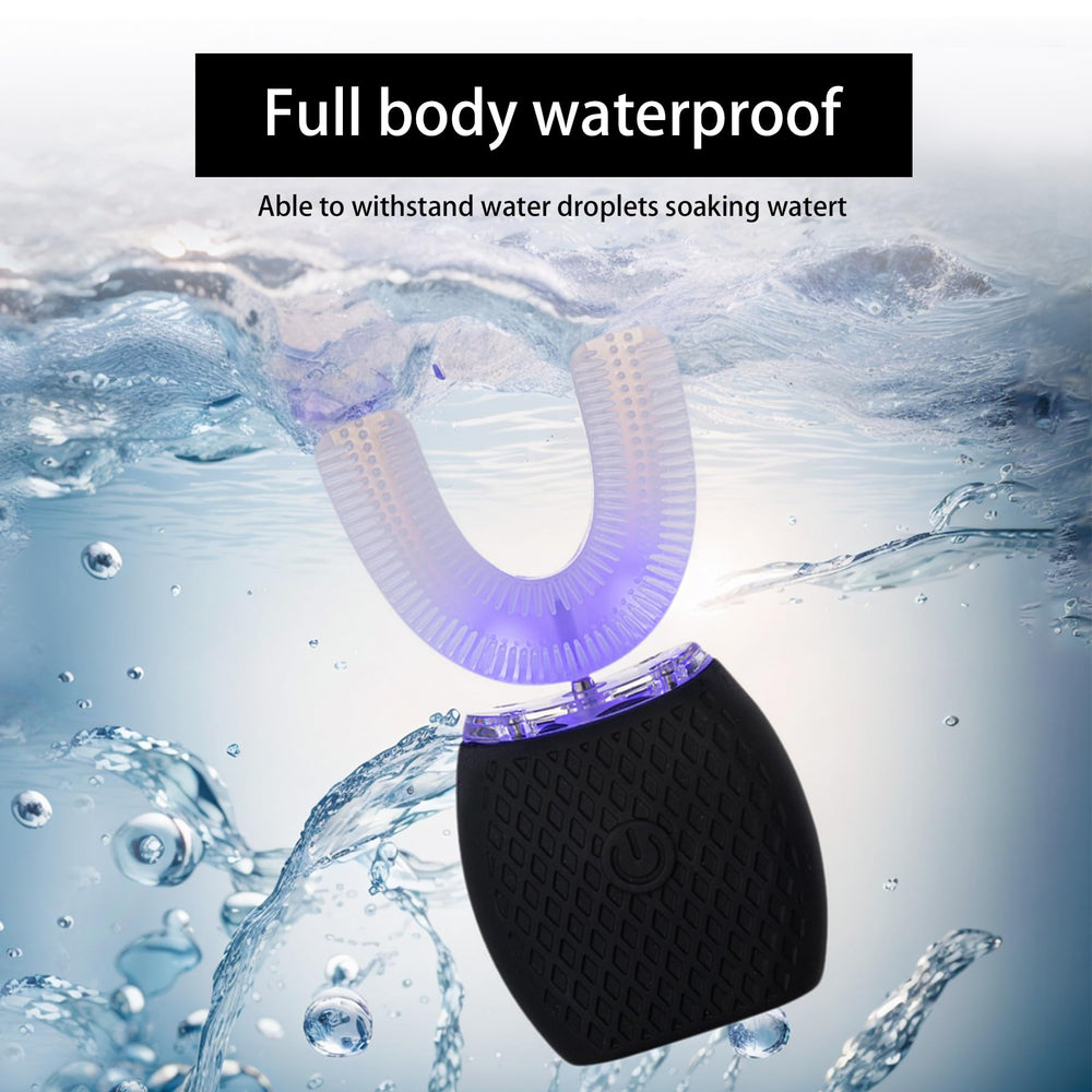 RONGCHUANG Ultrasonic Automatic Toothbrush Black - side angle