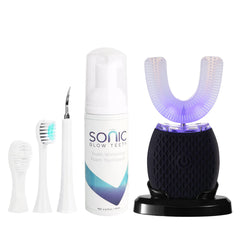 RONGCHUANG Ultrasonic Automatic Toothbrush Black - front view