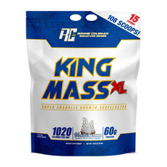 Ronnie Coleman King Mass XL tub front with Vanilla Ice Cream flavor for mass fueling